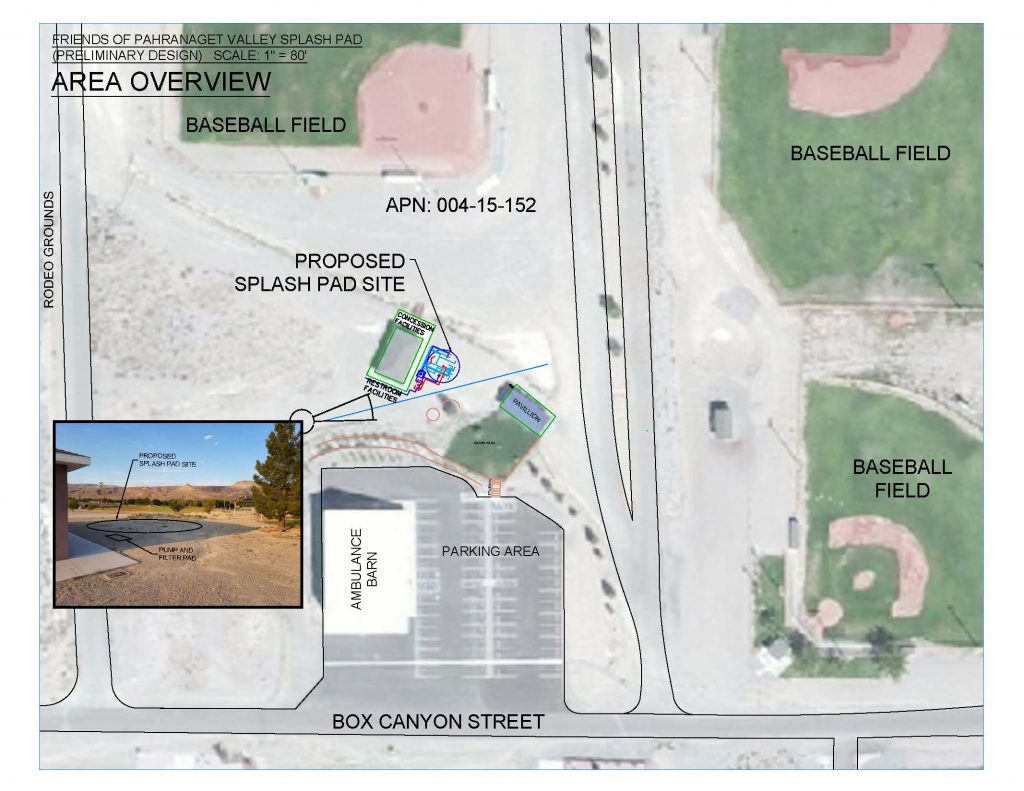 Preliminary design north of the ambulance barn in Alamo where Friends of Pahranagat Valley plans to build a splash pad.